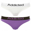 2PACK  naisten stringit valkoinen violetti Addicted