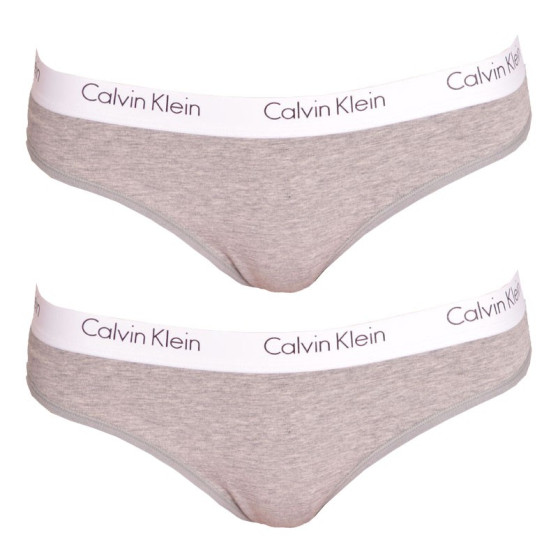 2PACK Calvin Klein naisten stringit harmaa (QD3583E-020)