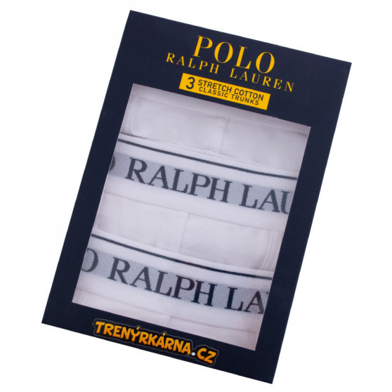 3PACK Ralph Lauren miesten bokserit valkoiset (714513424001)