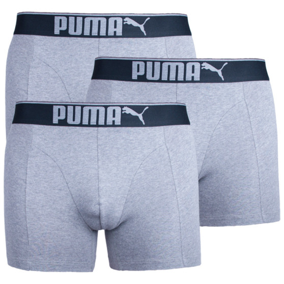 3PACK Puma miesten bokserit harmaat (681030001 032)