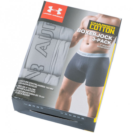 3PACK Under Armour miesten bokserit harmaat (1277279 039)