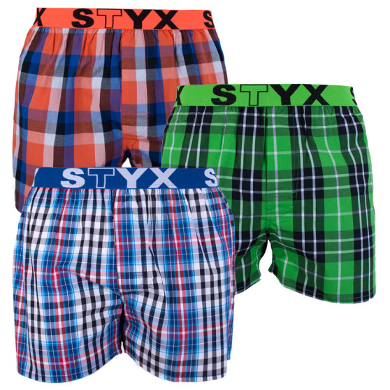 3PACK Styx miesten bokserishortsit urheilu elastinen monivärinen monivärinen (B7100406)