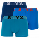 3PACK Styx miesten bokserit shortsit urheilu elastinen sininen (G9676869)