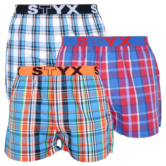 3PACK Styx miesten bokserishortsit urheilu elastinen monivärinen monivärinen (B7343536)