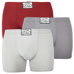 3PACK Styx miesten bokserit shortsit pitkät klassiset joustavat kuminauhat (F10606263)