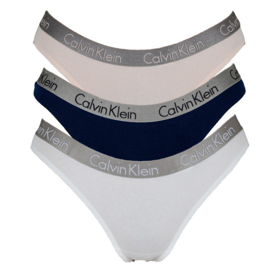 3PACK Calvin Klein naisten stringit moniväriset (QD3560E-T7W)