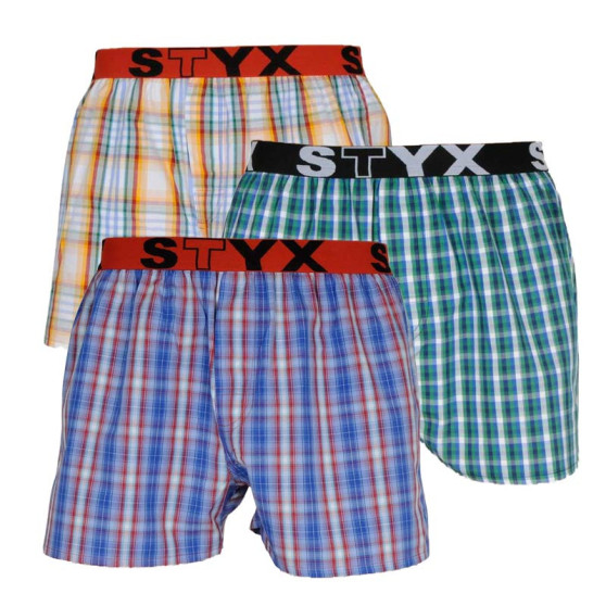 3PACK Styx miesten bokserishortsit urheilu elastinen monivärinen monivärinen (B1051013)