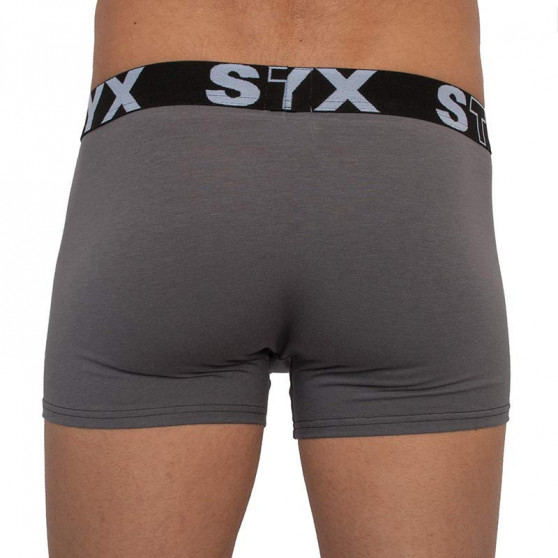 3PACK Styx miesten bokserit shortsit urheilu elastinen ylimitoitettu tummanharmaa tumma harmaa (R10636363)