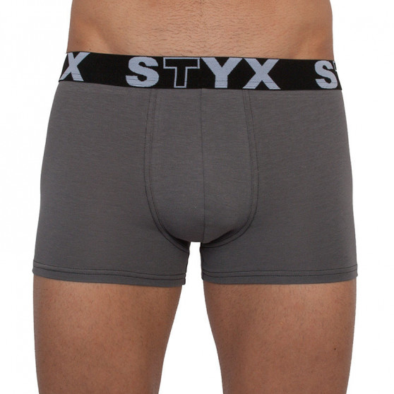 3PACK Styx miesten bokserit shortsit urheilu elastinen ylimitoitettu tummanharmaa tumma harmaa (R10636363)