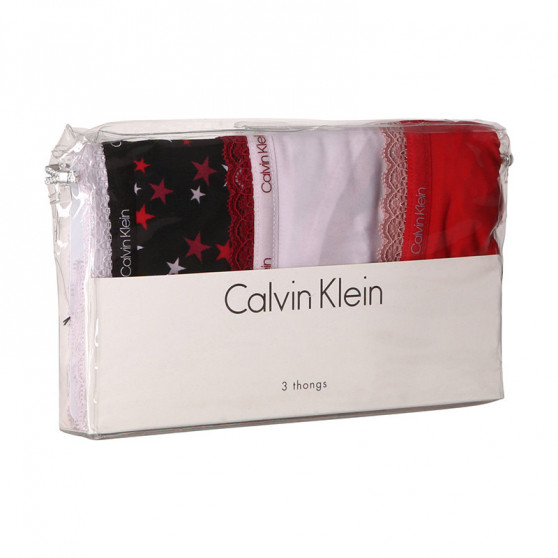 3PACK Calvin Klein naisten stringit moniväriset (QD3802E-W4Z)