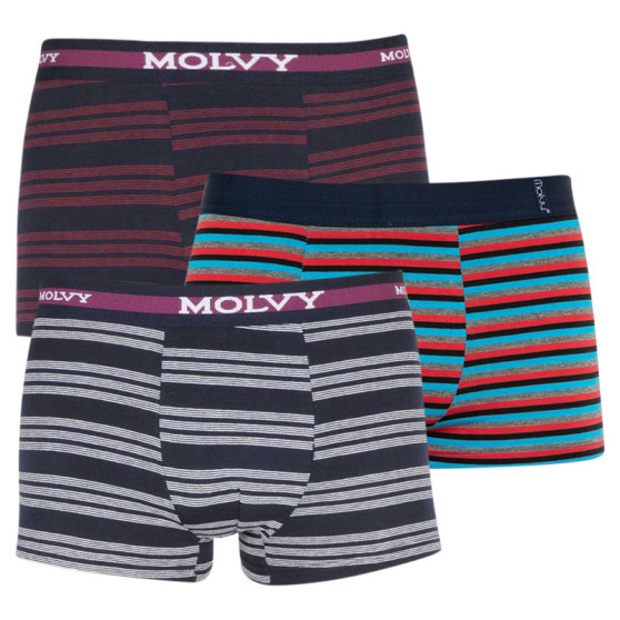 3PACK Molvy miesten bokserit moniväriset shortsit moniväriset (MP-10303132-BEU)