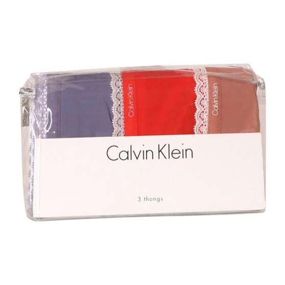 3PACK Calvin Klein naisten stringit moniväriset (QD3802E-147)