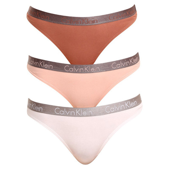 3PACK Calvin Klein naisten stringit moniväriset (QD3560E-1CZ)