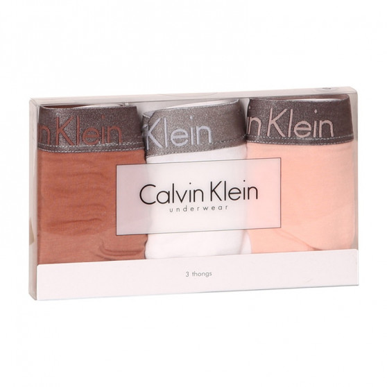 3PACK Calvin Klein naisten stringit moniväriset (QD3560E-1CZ)