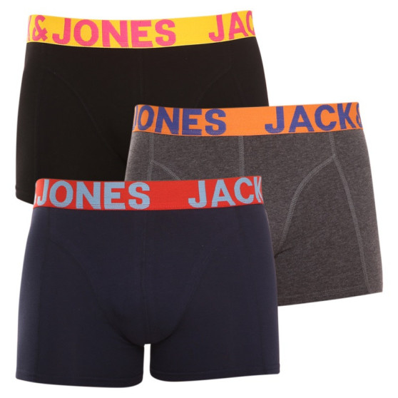 3PACK Jack and Jones miesten bokserit moniväriset shortsit moniväriset (12151349)