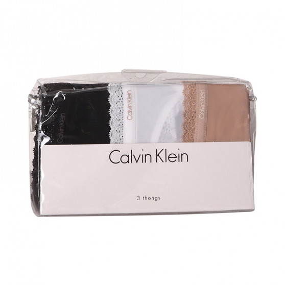 3PACK Calvin Klein naisten stringit moniväriset (QD3802E-FIY)