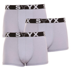 3PACK Styx miesten bokserihousut sport elastinen harmaa (G10676767)