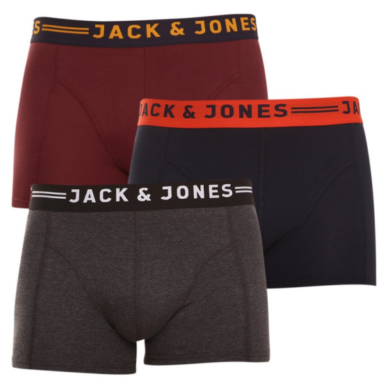 3PACK Jack and Jones miesten bokserit moniväriset shortsit moniväriset (12113943)