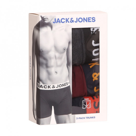 3PACK Jack and Jones miesten bokserit moniväriset shortsit moniväriset (12113943)