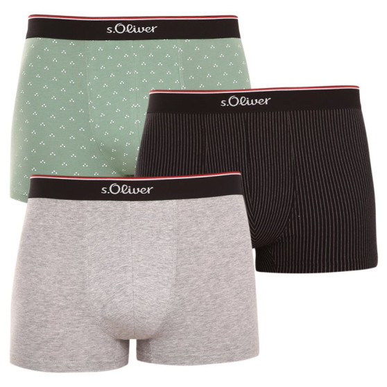 3PACK miesten bokserit S.Oliver moniväriset shortsit S.Oliver monivärinen (JH-35B-84225411)