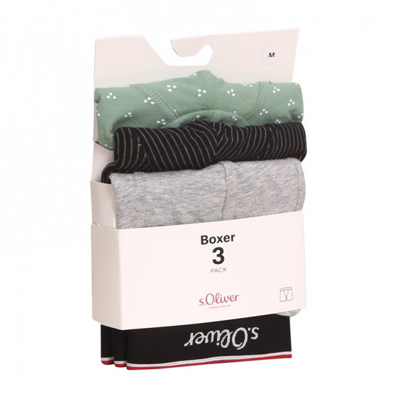 3PACK miesten bokserit S.Oliver moniväriset shortsit S.Oliver monivärinen (JH-35B-84225411)