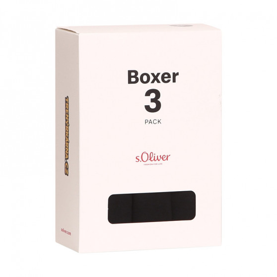 3PACK miesten bokserit S.Oliver musta (JH-34B-31395507)