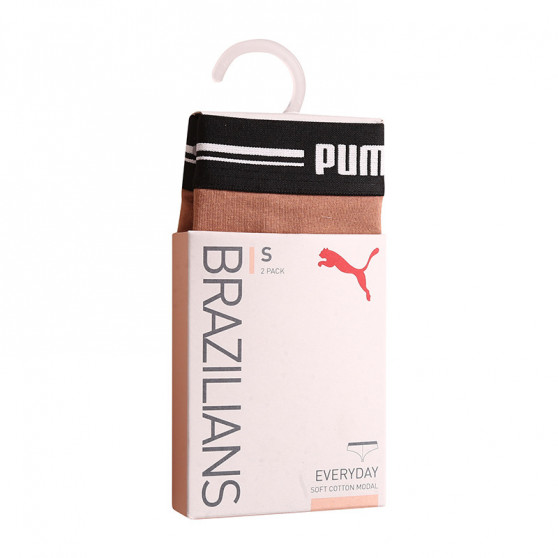 2PACK Puma naisten brasilialaiset pikkuhousut ruskeat (603043001 010)