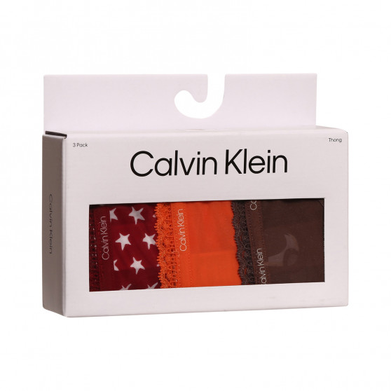 3PACK Calvin Klein naisten stringit moniväriset (QD3802E-65K)