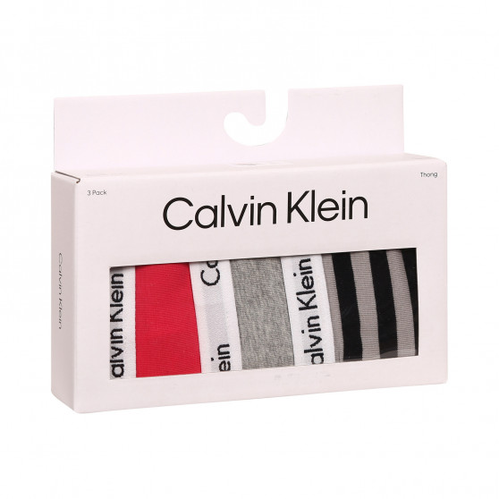 3PACK Calvin Klein naisten stringit ylimitoitettu monivärinen monivärinen (QD3800E-658)