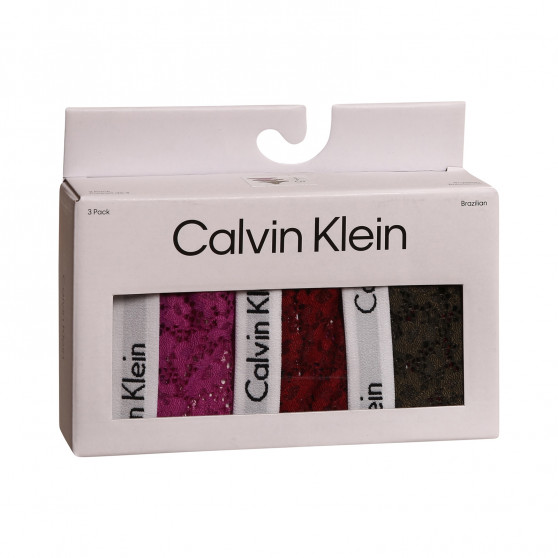 3PACK Calvin Klein Naisten brasilialaiset pikkuhousut moniväriset (QD3925E-6VY)