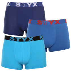 3PACK Styx miesten bokserit shortsit urheilu elastinen sininen (3G96789)