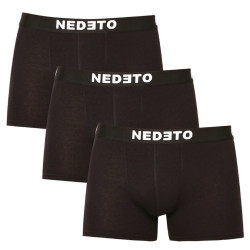 3PACK Nedeto miesten bokserit mustat (3NDTB001-brand)