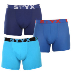 3PACK Styx miesten bokserit shortsit pitkät urheilu elastinen monivärinen (3U96789)