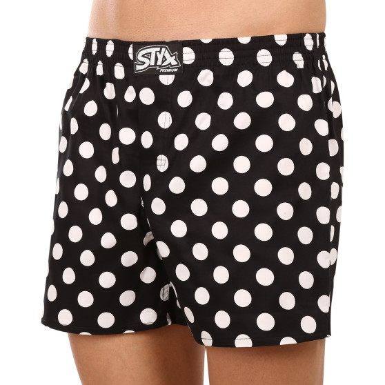 Styx Miesten bokserishortsit premium art klassinen kumi polka dots (AP1055)