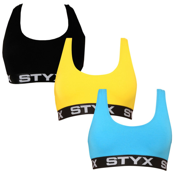 3PACK Styx naisten rintaliivit sport monivärinen (3IP96089)