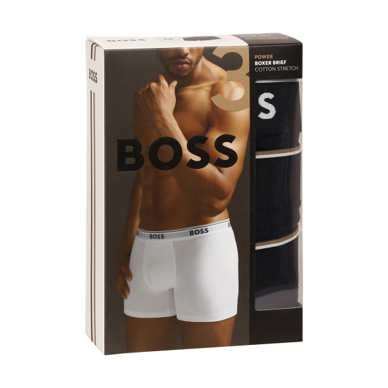 3PACK BOSS miesten bokserit tummansiniset shortsit (50475282 480)