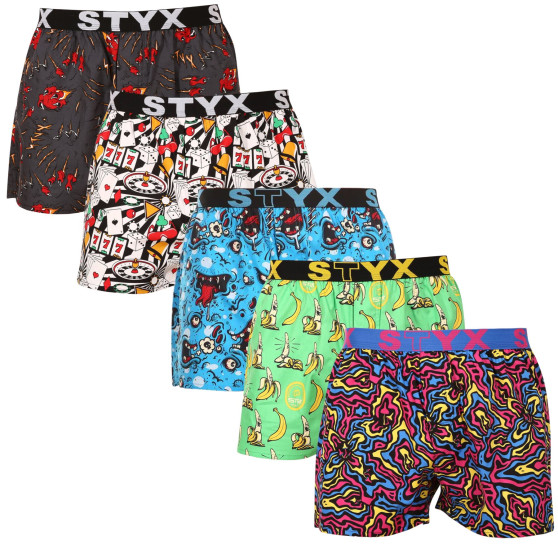 5PACK Styx miesten bokserishortsit art sports kumia monivärinen (5B1391023)