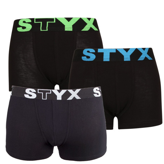 3PACK Styx lasten boxershortsit urheilu elastinen musta (3GJ96012)