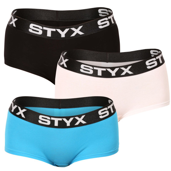 3PACK Styx naisten pikkuhousut jalalla monivärinen (3IN96019)