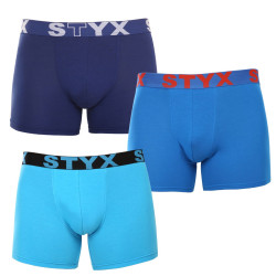 3PACK Styx miesten bokserit shortsit pitkät urheilu elastinen monivärinen (3U96897)