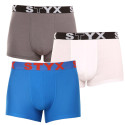 3PACK Styx miesten boxershortsit urheilu elastinen monivärinen monivärinen (3G10137)