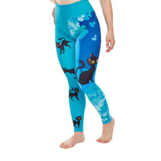 Dedoles Iloiset naisten leggingsit urheilun Cat for Happiness -kissa (D-W-AW-LGS-C-C-1343)