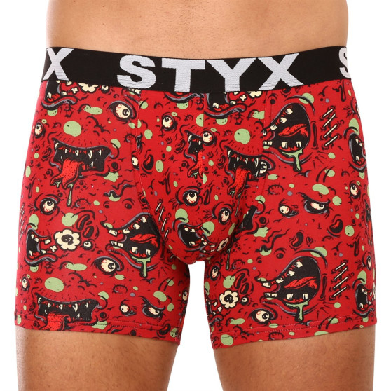 3PACK Styx miesten bokserit shortsit pitkä taide urheilu elastinen monivärinen (3U12914)