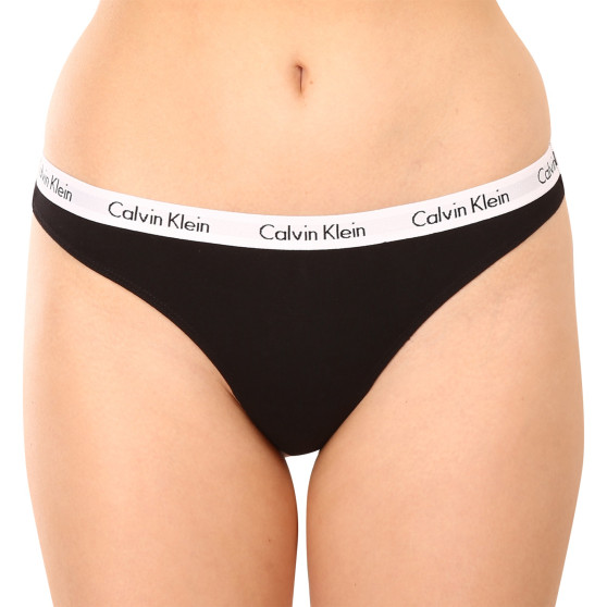 3PACK Calvin Klein naisten stringit musta (QD3587E-001)