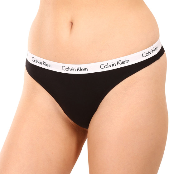 3PACK Calvin Klein naisten stringit musta (QD3587E-001)