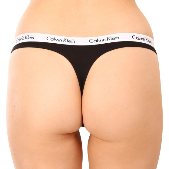 3PACK Calvin Klein naisten stringit musta (QD3587E-001)