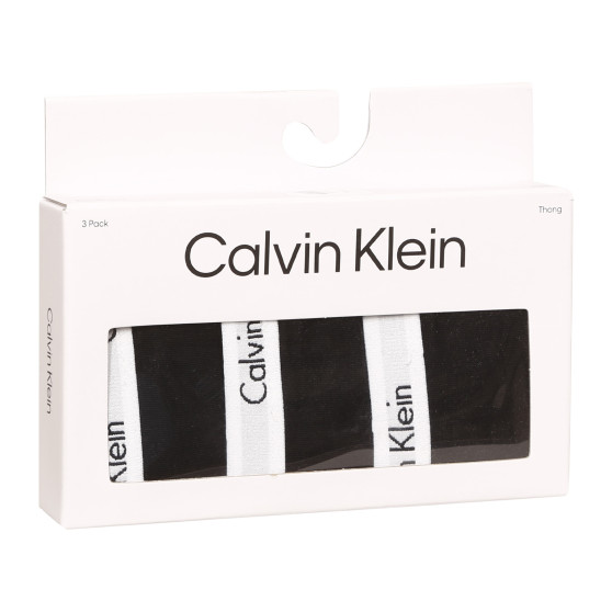 3PACK Calvin Klein naisten stringit musta (QD3587E-001)