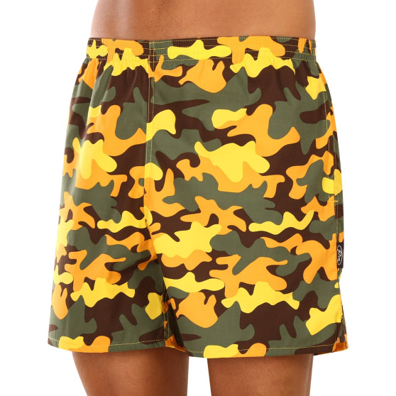 Styx Miesten koti bokserishortsit taskut camouflage keltainen (D1559)