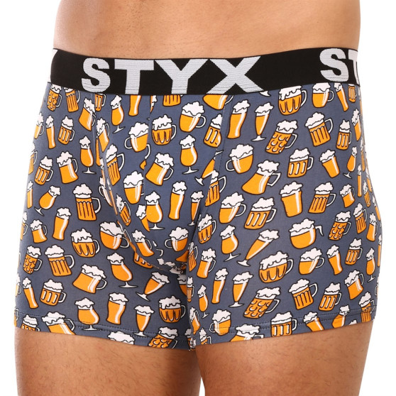 3PACK Styx miesten bokserit shortsit pitkä taide urheilu elastinen monivärinen (3U12672)