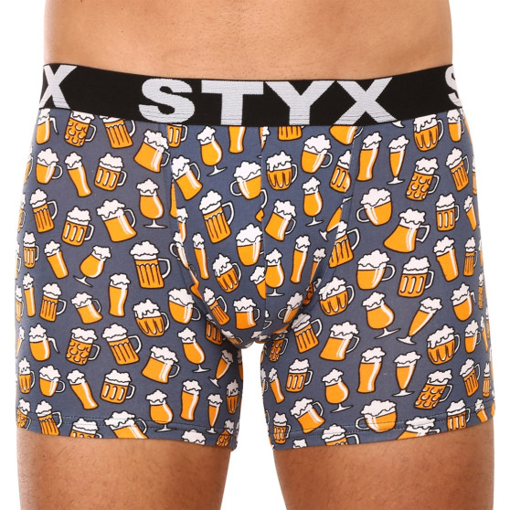 3PACK Styx miesten bokserit shortsit pitkä taide urheilu elastinen monivärinen (3U12672)